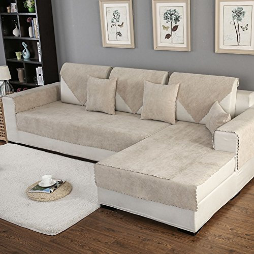 HM&DX Sofa Abdeckung Wasserdicht Für Haustiere Hund Sectional Sofa Anti-rutsch Water Resistant Schmutzresistent Sofa Cover Slipcover Möbel Protektor-Verkauft in Stück-beige Kissenbezug