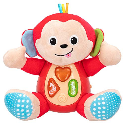winfun 46507 - Interaktiver AFFE Plüschtier mit Licht und Sound, Pädagogische Plüschtiere für Babys, Monito Singen und Lernen, ab 3 Monaten, Batterien inklusive, Spielzeug und Geschenke für die frühe
