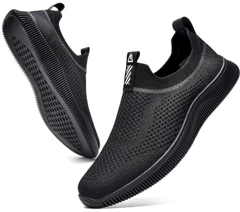 MrToNo Slip On Sneakers Herren Sportschuhe & Walkingschuhe ohne Schnürsenkel Bequem Atmungsaktive Leichte-HEISE-44