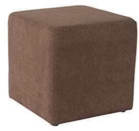 fornera f66 Cube Sitzwürfel Polsterwürfel Polsterhocker Sitzpouf Pouf Hocker Fußhocker Sitzbank Hocker Stoffhocker, viele Farben, hochwertige Polsterung, Kunststofffüße (Brownie)