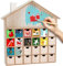 BRUBAKER Adventskalender zum Befüllen mit 24 Schubladen - Wiederverwendbarer DIY Weihnachtskalender zum Bemalen, Basteln und Selbstgestalten - Blanko Weihnachtshaus - 33,3 cm Höhe