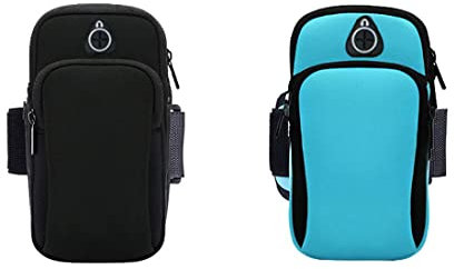 2Piezas Bolsa de brazo deportivo profesional Brazalete deportivo Brazalete deportivo para teléfono móvil universal Brazalete para teléfono inteligente Correr Brazalete universal ajustable para correr