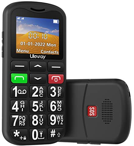 Uleway Unlocked Pay as You Go Mobile Phone for Seniors, 2G GSM SIM Free Basic Backup Cheap Mobile Phones with Type-C Charger, Lightweight & Durable