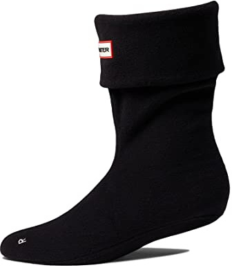 Hunter Kurze Stiefelsocken aus recyceltem Fleece, Schwarz, X-Large