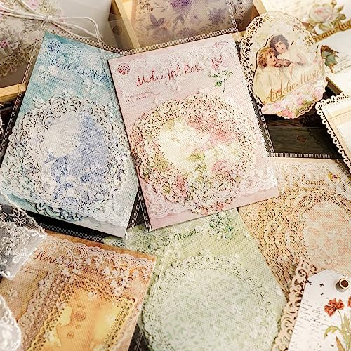 Scrapbook sticker Accessories, Specially Shaped Flower Scrapbooking Vintage Sticker Set,6 Nature Themes Stickers aesthetic for Scrapbooking, Art, DIY Crafts,Album, Bullet Points, Laptopsset