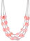 FULU AUTUMN Collier de Perles en Coquillage pour Femme Collier de Chaîne Argentée en Couches Bohème Bijoux de Mode pour Femme Cadeau pour Maman(Pink)