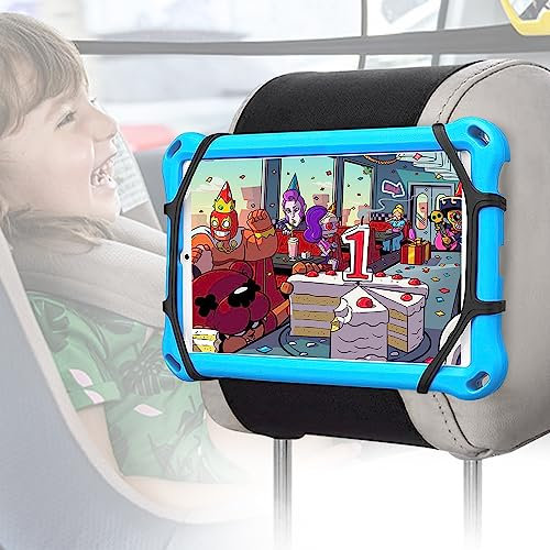 Birshe Tablet Halterung Auto, Halter Auto Kopfstütze, Kopfstützen Tablet Halter Schwarz Auto mit Silikon Haltenetz, LKW Tablet Kopfstützenhalterung für iPad Switch Sumsung Tab Smartphone, 7-10.5 Zoll