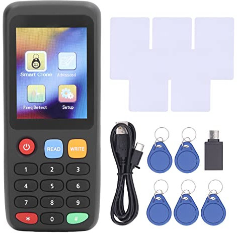 Fockety NFC-Kartenkopierer-Lesegerät, 13,56 MHz, 125 kHz, Vollfrequenz-Smartcard-Lesegerät, Duplikator mit Schlüsselanhängerkarten, USB NFC-Lesegerät-Kopierer für ID-IC-Karten (5 UID-Schnallen. 5