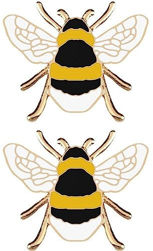 Luxylei 2 Stück Bienen-brosche, Cartoon-Insekten-anstecker, Legierung, Honigbiene, Abzeichen, Kleidung, Anstecknadel, Tierschmuck, Geschenke Für Kinder