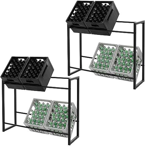 ML-Design 2er Set Getränkekistenregal für 6-8 Kisten, 104x32x82,5 cm, aus Stahl, freistehend, Standregal für Getränkekisten, Getränkeregal Kastenregal Kistenregal Bierkistenregal Getränkekistenständer