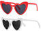 OUZHOU Herz Sonnenbrille 2 Stück Herzbrille Herzen Sonnenbrillen Retro Herzform Party Brille Katzenaugen Sonnenbrille für Damen Frauen (Weiß und Rot)