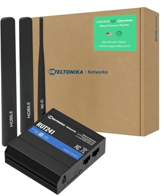 LINOVISION Teltonika RUT241098000 (US Version) Industrial 4G LTE Cellular Router, 4G LTE Wi-Fi Router, Automatic failover, Advanced VPN, Certified by Verizon/AT&T/T-Mobile