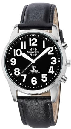 Master Time Funk Quarz Sprechende Herren Uhr Analog mit Leder Armband MTGA-10868-22L