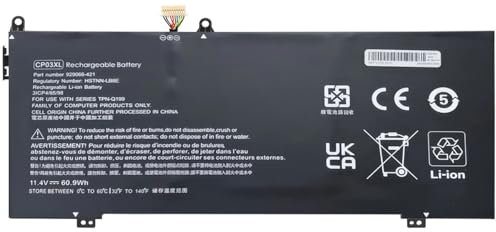 FESTAS 60.9Wh CP03XL Batterie Compatible avec HP Spectre X360 13-AE000 13-AE001NG 13-AE006NO 13-AE040NG 13-AE049NG 13T-AE000 13T-AE012DX Series 929066-421 929072-855 HSTNN-LB8 HSTNN-LB8E TPN-Q199