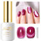 Imtiti Cat Eye Gel Nagellack, 15ml Rose Red Holographic Crystal Diamond Cat Eyes Glitter UV Soak Off Gel Nagellack mit Magnetic Stick für Nail Art 1Pcs