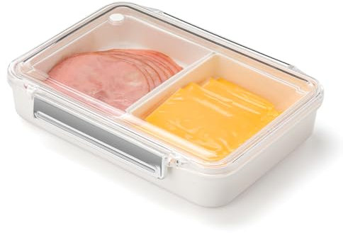 Aieve Rectangular Silicone Sealed Deli Meat and Cheese Storage Container for Fridge, 8.86 x 5.51 x 1.93 Inches