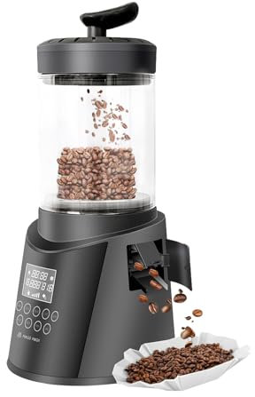 MAGO MAGA Tostacaffè Domestico con Display Digitale e Timer, Torrefazione Professionale 300g, Modalità Automatica/Manuale, Senza Fumo, Raffreddamento Automatico,230V