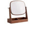 Kosmetikspiegel, hochwertiger Schminkspiegel, Schreibtisch, aus Holz, für Zuhause, Schlafzimmer, Schminkspiegel, Organizer, einteiliger Klappspiegel, Frisiertischspiegel aus Buche/schwarzem Nussbaum