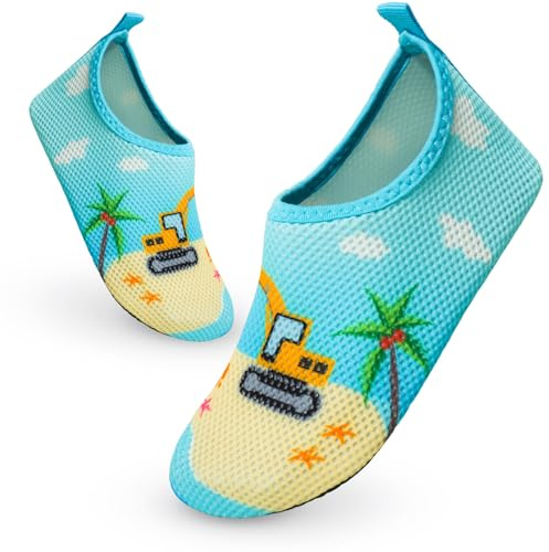 TMEOG Chaussures Aquatiques Enfant Chaussure de Plage Chaussures d'eau Séchage Rapide Chaussures de Natation Garçons Filles Chaussures Pieds Nus pour Piscine Surf Sport