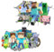 Cartoon 3D Minnecraft Wandtattoo,Cool Cartoo Wandtattoo,Wandaufkleber Cartoon Gamer Cartoon-Wanddekoration Videospiel Aufkleber3D Karikatur Game Wandsticker für Schlafzimmer Kinderzimmer Wohnzimmer