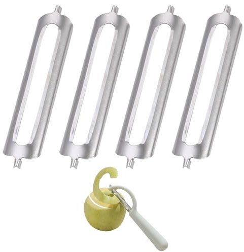 4 Stück Sparschäler Tupper,Turbo Schäler,Kartoffelschäler,Ersatzklinge,Tupper Sparschäler,Schäler,Blades Edelstahl Ersatzklingen,Sparschäler,Für Gemüseschale,Orangenschäler