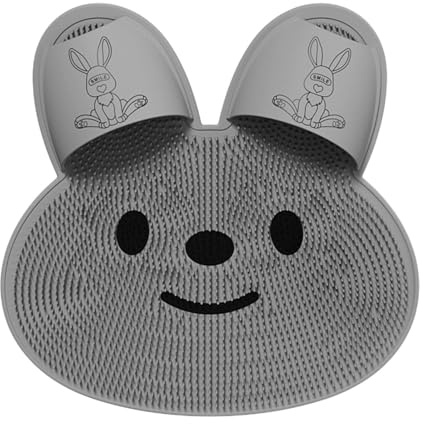 EXF Tapis de bain en silicone antidérapant pour nettoyer les pieds et le dos en forme de lapin