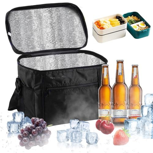 Bolsa de Picnic, Bolsa de Enfriamiento, Bolsa Térmica Plegable, Bolsa Térmica para la Compra, Bolsa Nevera Térmica Plegable, Bolsa Refrigeradora, para Camping, Picnic, Playa, Barbacoa