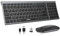 seenda Clavier et Souris sans Fil Rechargeable, 2,4GHz Récepteur USB, Silencieux, Combo Ultra-Fin et Compact, Clavier Plat AZERTY avec Pavé Numérique, pour Windows PC/Portable/Ordinateur, Gris