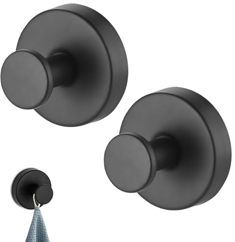 Strong Suction Cup Hooks for Wreaths on Glass, Heavy Duty Wreath Hanger for Front Door and Composite Door, No Drill Shower Hooks Wreath Door Hangers for Window Suckers on Glass (Black, 2 Pack)