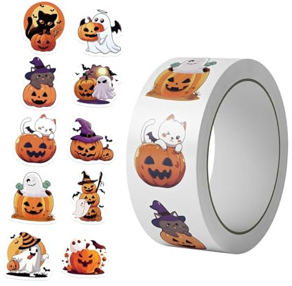 Pjeghbvop 500 Stück Cartoon Aufkleber, wasserfest, geeignet für Feiertagsdekorationen, Handyhülle, Elektronikzubehör, Halloween Themen Telefonzubehör