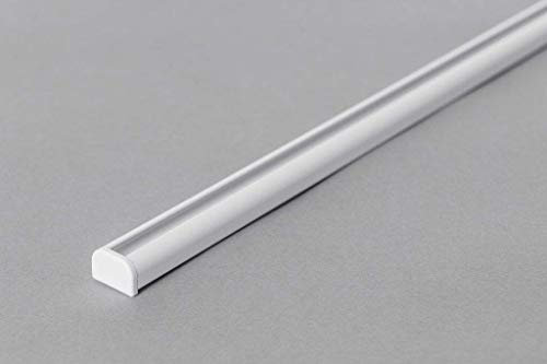 Rollmayer Aluminium Gardinenschiene Mini im Weiß mit Deckenbefestigung (nur Gardinenschiene, 240cm) glänzend 1-läufig Vorhangschiene Innenlaufschiene für Schiebevorhänge, Gardinen und Vorhänge