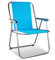 ASAB Folding Garden Patio Spring Deck Chair With Arms & Comfortable Fabric Seat Picnic Camping Beach Fishing Outdoor - Blue