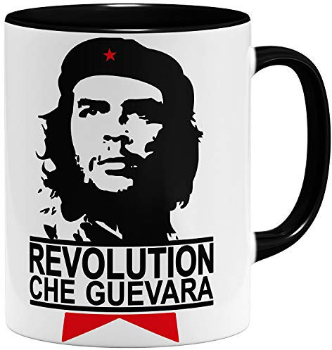 OM3® - Che Guevara - Kaffee-Tasse | Keramik Becher | 11oz 325ml | Beidseitig Bedruckt | Schwarz