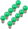Aiwerttes 10er Pack Farbige Glühbirnen 2W E27 G45 Glühbirnen LED Golfball Glühbirne AC220V Nicht dimmbar,Grüne Glühbirnen für Dekoration,Halloween,Weihnachten,Party