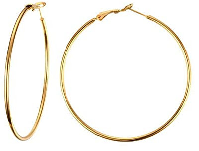 Musihy 316L Chirurgenstahl Creolen Creolen Für Damen Sinnvolle Geschenke Runden Gold 60mm