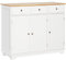 HOMCOM Aparador de Cocina con 3 Cajones 3 Puertas y Estantes Ajustables Mueble Auxiliar de Almacenaje para Comedor Salón Estilo Moderno Antivuelco 101x40x85 cm Blanco
