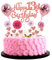 Happy 13th Birthday Tortendeko für Mädchen - Rosa und Rosegold Kuchendeko Mit Herz, Stern, Ballon, Glitter Cake Topper