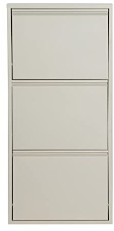 Lastdeco - NIJAR Schuhschrank | Schuhschrank aus Metall aus Stahl mit 3 Schubladen - Beige - 50 x 15 x 103 cm