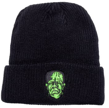 Rock Rebel Frankenstein Monster Head Bestickte Beanie Mütze Offizielle Universal Monsters Cap Schwarz