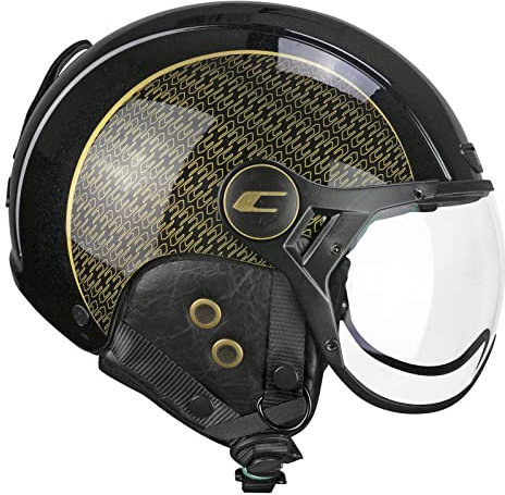 CGM Unisex – Erwachsene EBI skihelm, Schwarz Gold Perle, S (55-56cm)