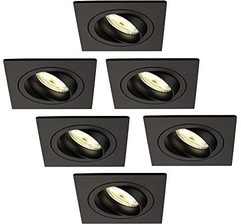 Ledvion - 6X LED Einbauspots Sevilla, Dimmbare, 3W, 2700K, Ø92 mm, Schwarz, 2 Jahre Garantie