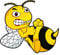 Aufkleber Böse Biene Angry Bee I 15 x 13 cm groß I gelber Sticker Wespe nach rechts I für Auto LKW Motorrad Moped Mofa Roller Helm Notebook Laptop I wetterfest - kfz511