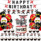 Ninja Geburtstag Dekoration Set - Party Dekorationen für Jungen, Happy Birthday Deko Banner, Luftballons, Cake Topper, Cupcake Aufsatz für Kinder Geburtstags Party Kuchen Deko