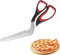 GEFIRE Forbici Pizza, Professionale Forbici Tagliapizza, Multifunzionale Tagliapizza, Affilato Forbici da Cucina, Acciaio Inossidabile per Uso Alimentare e Impugnatura Morbida, Nero Rosso