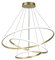 LED-Pendelleuchte, dimmbare Acryl-3-Ring-Pendelleuchte, goldene moderne Pendelleuchte, Esstisch für Kücheninsel, Esszimmer, Wohnzimmer, Schlafzimmer, Eingangshalle, hängend, 40 + 60 + 80 cm, 82 W