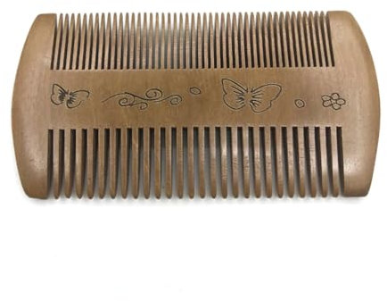 KXUSW Bartkamm Männer Für Von Haaren,Bartkamm Männer Für Herren,Bartkamm Männer,Bart Kamm,Bartkamm Holz,Grüner Sandelholz Kamm,Haar Und Bartkamm, Schnurrbart Form Kamm, Taschen Bartkamm