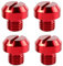 HISports 4 Stück Motorrad Spiegel Blindstopfen Universal Rot, Aluminium CNC Spiegelloch Schrauben M10 X 1,25 Rechts Und Linksgewinde Blindstopfen