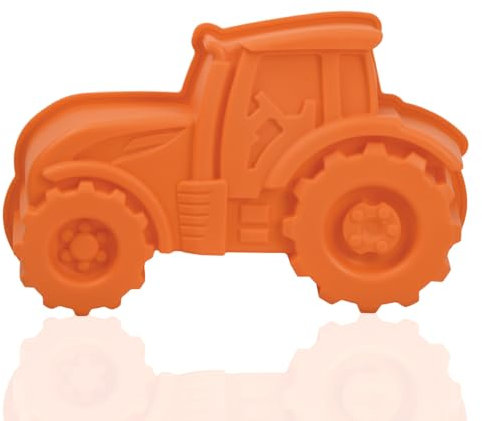 Tractor 3D Kids Birthday Cake Pan, Silicone Mould for Baking, Large Children's Baking Mould for Cake, Bread, Chocolate Dessert (Orange)