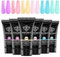 Modelones Poly Gel Set mit 6 Farben Pastell Rosa Blau Gel Nägel Selber Set Quick Extension Building Acrylgel für Starter Nail Art Nageldesign Selber Machen