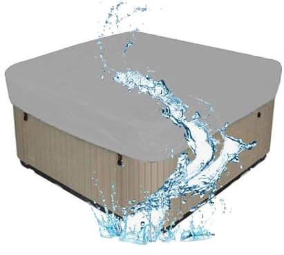 Funda para Bañera de Hidromasaje de Jardín,Paño Oxford Funda para Bañera de Hidromasaje Cubierta SPA,Impermeable Funda Bañera de Hidromasaje Exterior,Cubierta de Piscina(Size:200x150x20CM,Color:Grey)